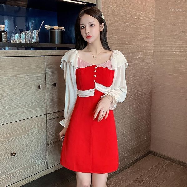 casual dresses korean dress long sleeve s-xl sweet hit color mini elegant women square collar buttons vintage ladies red1, Black;gray
casual dresses korean dress long sleeve s-xl sweet hit color mini elegant women square collar buttons vintage ladies red1, Black;gray
