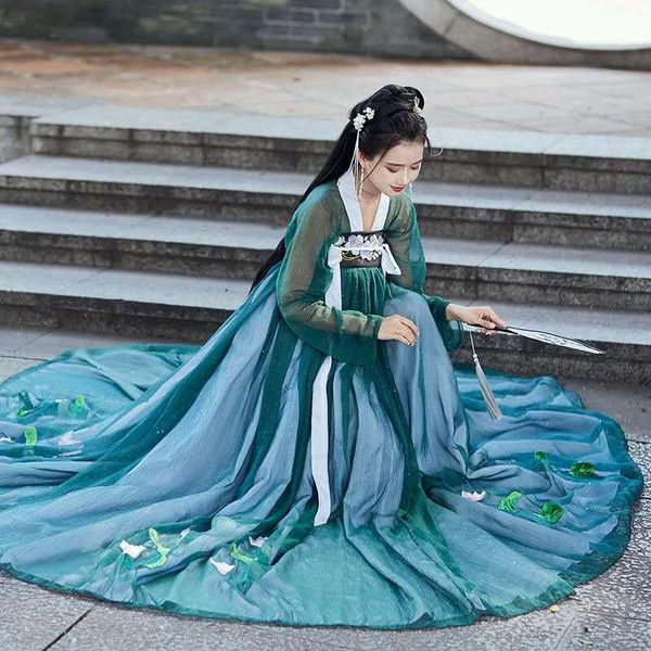 women dance costume princess dress girl skirts chinese traditional clothes floral embroidered green hanfu stage festival outfits, Black;red
women dance costume princess dress girl skirts chinese traditional clothes floral embroidered green hanfu stage festival outfits, Black;red