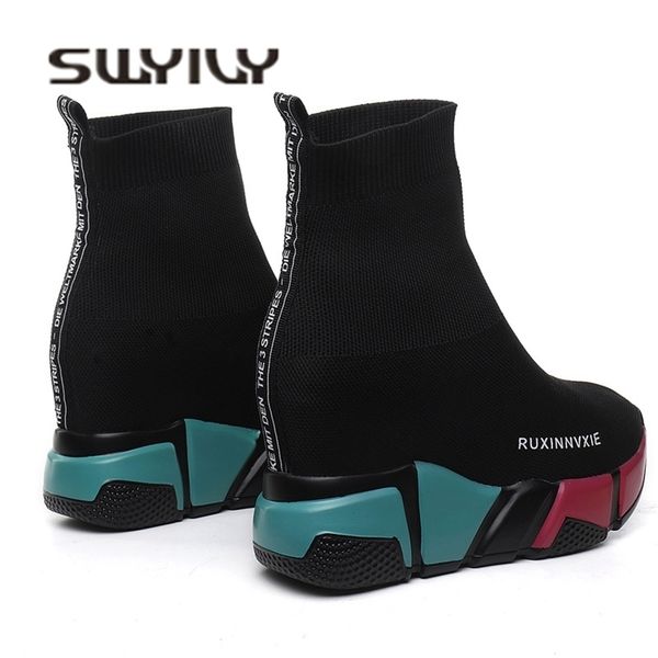 swyivy sock boots woman hided wedge platform female casual shoes autumn new wedge lady knitting short ankle boots platform y200723, Black
swyivy sock boots woman hided wedge platform female casual shoes autumn new wedge lady knitting short ankle boots platform y200723, Black