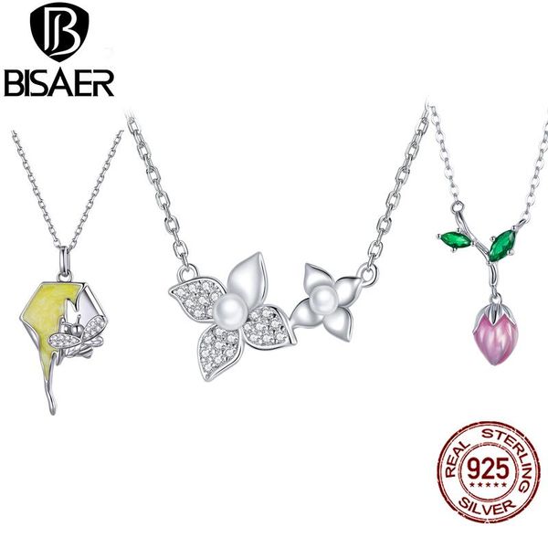 BISAER Necklaces 925 Sterling Silver Budding Flower Honeycomb Pendant for Women Simple Fine Necklace Jewelry Collar EFN213
BISAER Necklaces 925 Sterling Silver Budding Flower Honeycomb Pendant for Women Simple Fine Necklace Jewelry Collar EFN213