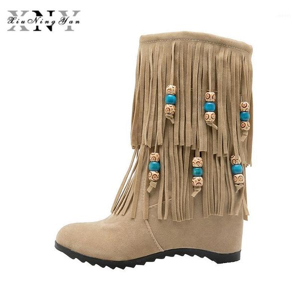 women's boots zipper height increasing shoes woman flock fringe ladies mid-calf boots winter shoes woman footwear female bootie1, Black
women's boots zipper height increasing shoes woman flock fringe ladies mid-calf boots winter shoes woman footwear female bootie1, Black