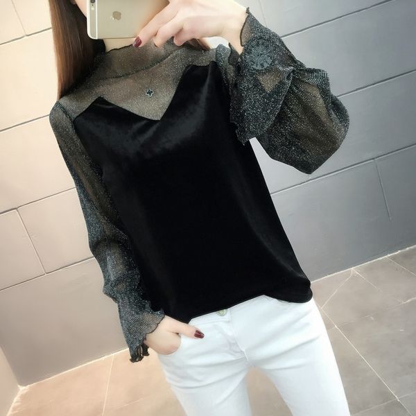 women's lace bottomed 2020 spring small lace shirt mesh splicing long sleeve spring and autumn new small shirt rbdiz, White
women's lace bottomed 2020 spring small lace shirt mesh splicing long sleeve spring and autumn new small shirt rbdiz, White