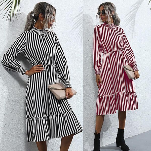casual dresses 2021 fashion women lady office striped slim long sleeve midi high collar elastic waist pullover spring autumn dress, Black;gray
casual dresses 2021 fashion women lady office striped slim long sleeve midi high collar elastic waist pullover spring autumn dress, Black;gray