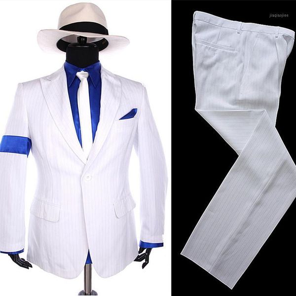 mj michael jackson stripe classic bad smooth criminal 1990s white blazer suit shirt tie hat halloween costume chistmas gift1, White;black
mj michael jackson stripe classic bad smooth criminal 1990s white blazer suit shirt tie hat halloween costume chistmas gift1, White;black