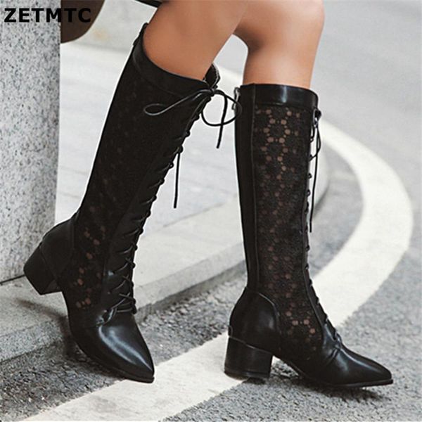 zetmtc 2020summer women shoes big size 33-46 mid- calf pointed toe fashion lace summer boots shoes woman, Black
zetmtc 2020summer women shoes big size 33-46 mid- calf pointed toe fashion lace summer boots shoes woman, Black