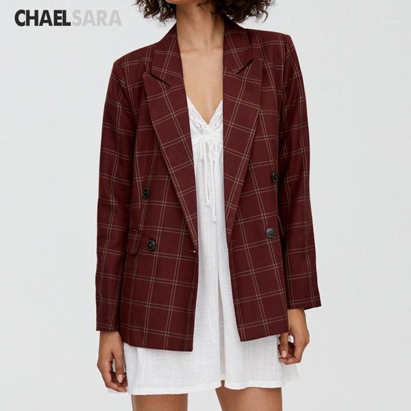 women's suits & blazers vintage double breasted plaid coat women 2021 fashion long sleeve office ladies outerwear casual workwear jacke, White;black
women's suits & blazers vintage double breasted plaid coat women 2021 fashion long sleeve office ladies outerwear casual workwear jacke, White;black