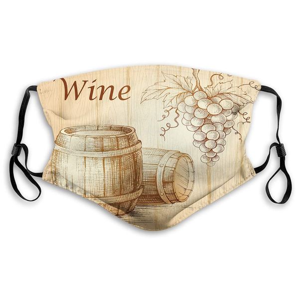 comfortable windproof mask,wine,wooden barrels and bunch of grapes on wood backdrop botany harvest theme artwork,brown peach,printed facial
comfortable windproof mask,wine,wooden barrels and bunch of grapes on wood backdrop botany harvest theme artwork,brown peach,printed facial