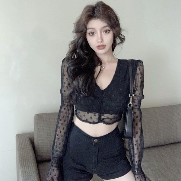 lady chiffon shirt women crop flower sheer transparent flare sleeve back hollow out chemise femme camisa mujer, White
lady chiffon shirt women crop flower sheer transparent flare sleeve back hollow out chemise femme camisa mujer, White