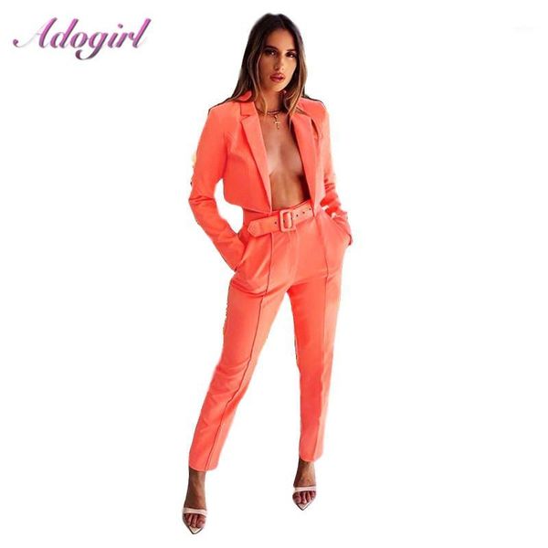 adogirl women office lady blazer two piece set autumn elegant neon color short formal blazer jacket + pencil pant suit with belt1, White
adogirl women office lady blazer two piece set autumn elegant neon color short formal blazer jacket + pencil pant suit with belt1, White