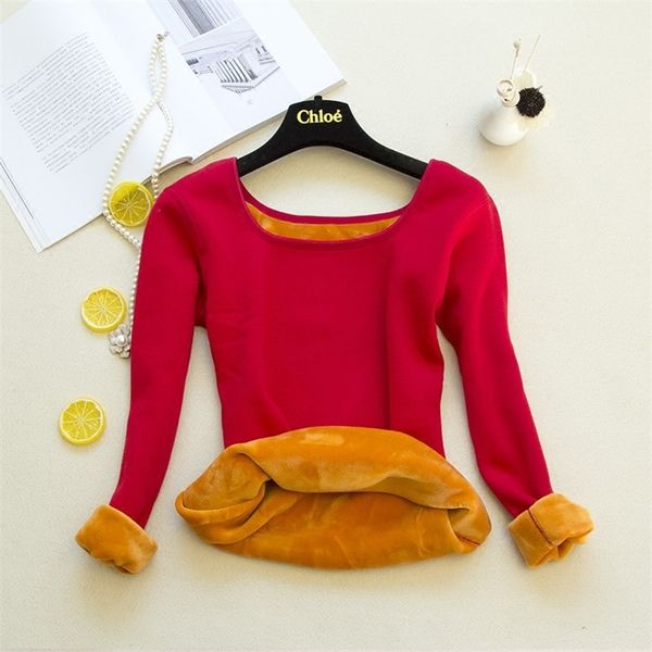 women long sleeve tees autumn winter t shirt warm thick velvet t-shirts female bottoming shirt underwear plus size t200110, White
women long sleeve tees autumn winter t shirt warm thick velvet t-shirts female bottoming shirt underwear plus size t200110, White