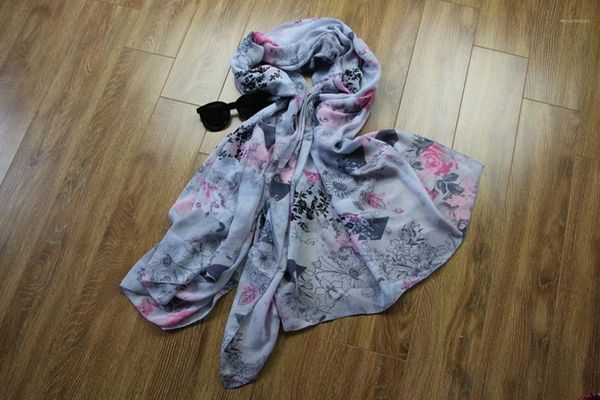 thin section women's long scarf fashion flowers pattern printing clothing accessories big shawl1, Blue;gray
thin section women's long scarf fashion flowers pattern printing clothing accessories big shawl1, Blue;gray