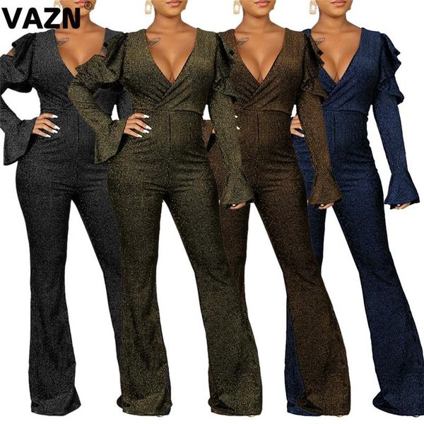 women's jumpsuits & rompers vazn 2021 autumn lady 4 colors stright long jumpsuit flare full sleeve deep v-neck office, Black;white
women's jumpsuits & rompers vazn 2021 autumn lady 4 colors stright long jumpsuit flare full sleeve deep v-neck office, Black;white