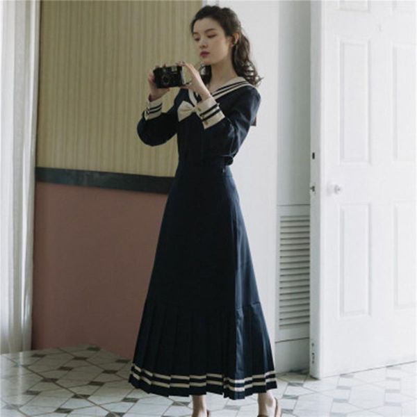 women's tracksuits japanese fashion spring suit female 2021 sailor collar long sleeve shirt & pleated skirt two piece sets college styl, Gray
women's tracksuits japanese fashion spring suit female 2021 sailor collar long sleeve shirt & pleated skirt two piece sets college styl, Gray