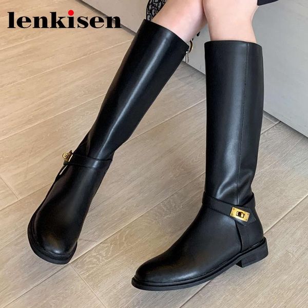 boots lenkisen 2021 arrival split leather round toe med heel riding winter keep warm beauty lady dating knee-high l90, Black
boots lenkisen 2021 arrival split leather round toe med heel riding winter keep warm beauty lady dating knee-high l90, Black
