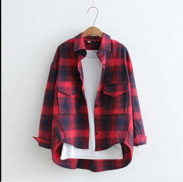 women's blouse autumn shirt lapel check plaid all-match batwing sleeve loose jacket harajuku female 6-color chic shirt1, White
women's blouse autumn shirt lapel check plaid all-match batwing sleeve loose jacket harajuku female 6-color chic shirt1, White