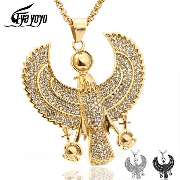 eyeyoyo men necklaces egyptian horus bird falcon holding ankh pendant s gold black steel fashion hiphop costume jewelry choker, Silver
eyeyoyo men necklaces egyptian horus bird falcon holding ankh pendant s gold black steel fashion hiphop costume jewelry choker, Silver