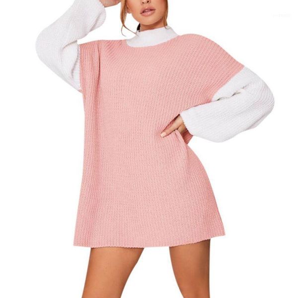 ladies loose dress autumn winter patchwork color round neck full sleeve casual sweater kinited dress1, Black;gray
ladies loose dress autumn winter patchwork color round neck full sleeve casual sweater kinited dress1, Black;gray