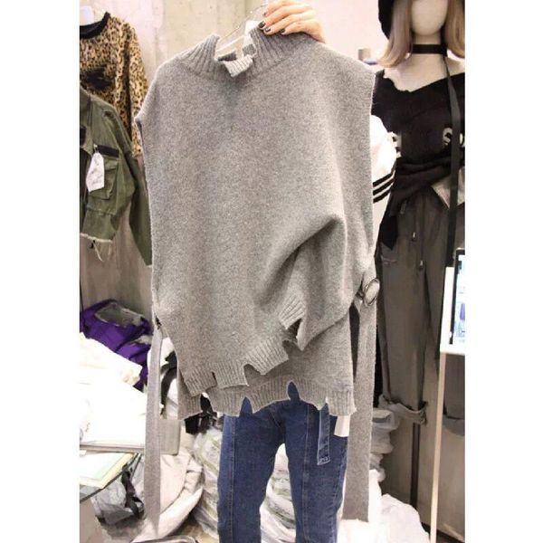 new knit without sleeve head loose half a turtleneck sweater with ma3 jia3 coat vest women wear outside, White;black
new knit without sleeve head loose half a turtleneck sweater with ma3 jia3 coat vest women wear outside, White;black