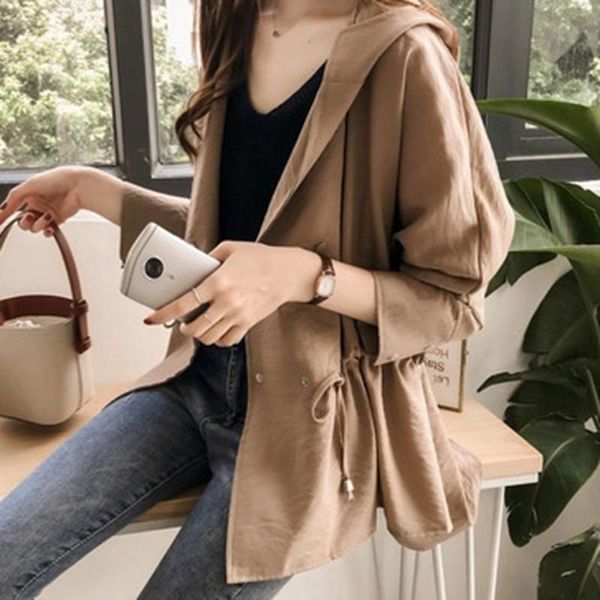 autumn new 2021 korean version loose casual bf hooded windbreaker women's mid-length slim long-sleeved cardigan jacket women, Tan;black
autumn new 2021 korean version loose casual bf hooded windbreaker women's mid-length slim long-sleeved cardigan jacket women, Tan;black