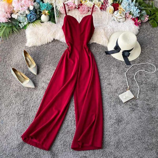 beach style spaghetti strap v neck jumpsuits summer high waist slim solid elegant playsuits 2020 new arrival women clothes1, Black;white
beach style spaghetti strap v neck jumpsuits summer high waist slim solid elegant playsuits 2020 new arrival women clothes1, Black;white
