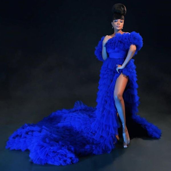 royal blue lush prom dress tulle robes off shoulder women tulle evening gowns for p shoot dress long train side split maternity dress, Black
royal blue lush prom dress tulle robes off shoulder women tulle evening gowns for p shoot dress long train side split maternity dress, Black