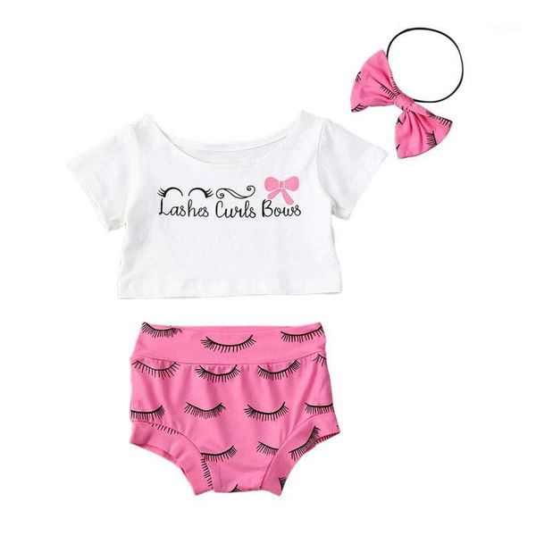 clothing sets children's girls summer shorts suit short-sleeved cartoon eyelash print bow tie headband1, White
clothing sets children's girls summer shorts suit short-sleeved cartoon eyelash print bow tie headband1, White