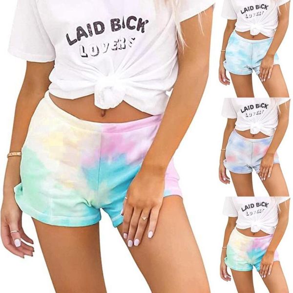 women's shorts fashion women tie-dye pockets comfy elastic waist casual features, White;black
women's shorts fashion women tie-dye pockets comfy elastic waist casual features, White;black