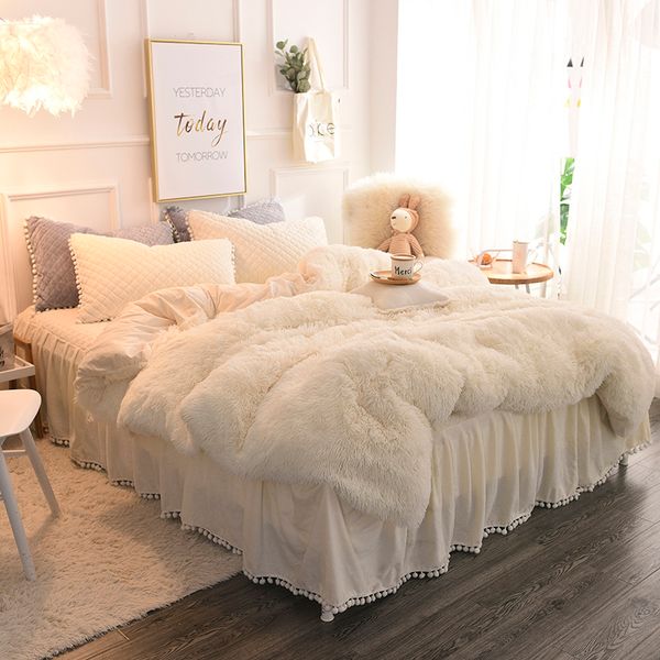 famvotar chic faux fur shaggy bedding set full 4 pcs set ( 1 comforter cover+1 ruffle quilted bedskirt +2 pillow shams) velvet 1012
famvotar chic faux fur shaggy bedding set full 4 pcs set ( 1 comforter cover+1 ruffle quilted bedskirt +2 pillow shams) velvet 1012