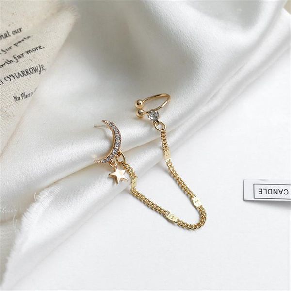 xialuoke s925 needle bohemia geometry moon stars metal chain crystal ear bone stud earrings for women punk jewelry accessories, Golden;silver
xialuoke s925 needle bohemia geometry moon stars metal chain crystal ear bone stud earrings for women punk jewelry accessories, Golden;silver