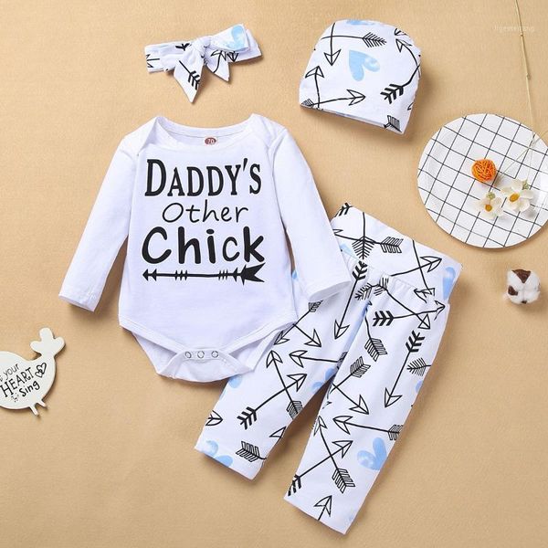 newborn infant toddler baby girl boy clothes sets infant +pants+hat+headband 4pcs baby girl clothin1, White