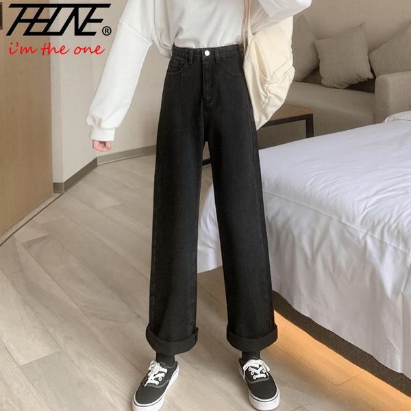 women's jeans mom pants fashion high waist denim black loose wide-leg trousers for women casual female, Blue
women's jeans mom pants fashion high waist denim black loose wide-leg trousers for women casual female, Blue