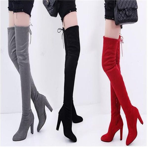 women thigh high boots fashion suede leather high heels lace up female over the knee boots plus size 35-43 botas mujer y3891, Black
women thigh high boots fashion suede leather high heels lace up female over the knee boots plus size 35-43 botas mujer y3891, Black