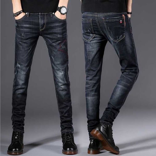 men's jeans 2021 trousers autumn and winter plush denim slim elastic feet korean warm pants, Blue
men's jeans 2021 trousers autumn and winter plush denim slim elastic feet korean warm pants, Blue