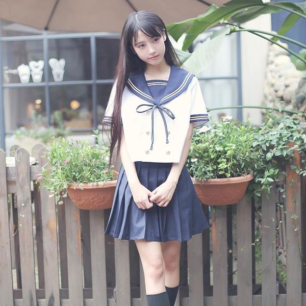 japanese/korean student suit cute girls/women cosplay sailor suit school uniforms clothing navy skirts, White
japanese/korean student suit cute girls/women cosplay sailor suit school uniforms clothing navy skirts, White