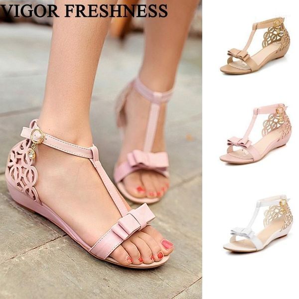 dress shoes vigor freshness sandals summer women wedges heels bow-tie woman ladies cutout sweet my1881, Black
dress shoes vigor freshness sandals summer women wedges heels bow-tie woman ladies cutout sweet my1881, Black