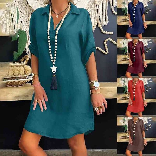 elegant ladies dress fashion women pure color large size pure cotton linen rejection lapel loose shirt dress vestido de mujer, Black;gray
elegant ladies dress fashion women pure color large size pure cotton linen rejection lapel loose shirt dress vestido de mujer, Black;gray