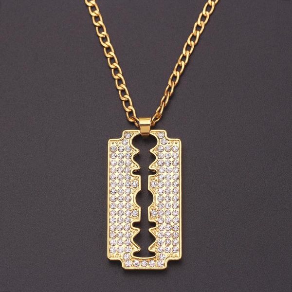 pendant necklaces personlity men's razor necklace hip hop gold color cube chain zirconia blade men punk rock jewelry gifts, Silver
pendant necklaces personlity men's razor necklace hip hop gold color cube chain zirconia blade men punk rock jewelry gifts, Silver
