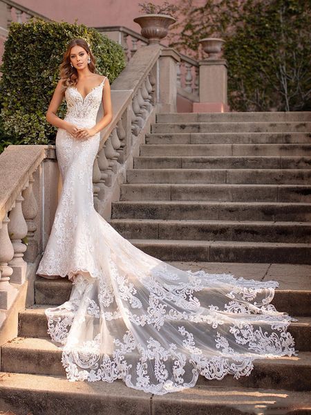 mermaid wedding dresses spaghetti straps lace appliques beach bridal gowns custom made open back sweep train robe de mariee vestido de novia, White
mermaid wedding dresses spaghetti straps lace appliques beach bridal gowns custom made open back sweep train robe de mariee vestido de novia, White