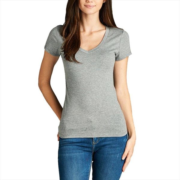 womens basic v neck t shirt short sleeve stretch solid fitted cotton tee for ladies summer, White
womens basic v neck t shirt short sleeve stretch solid fitted cotton tee for ladies summer, White