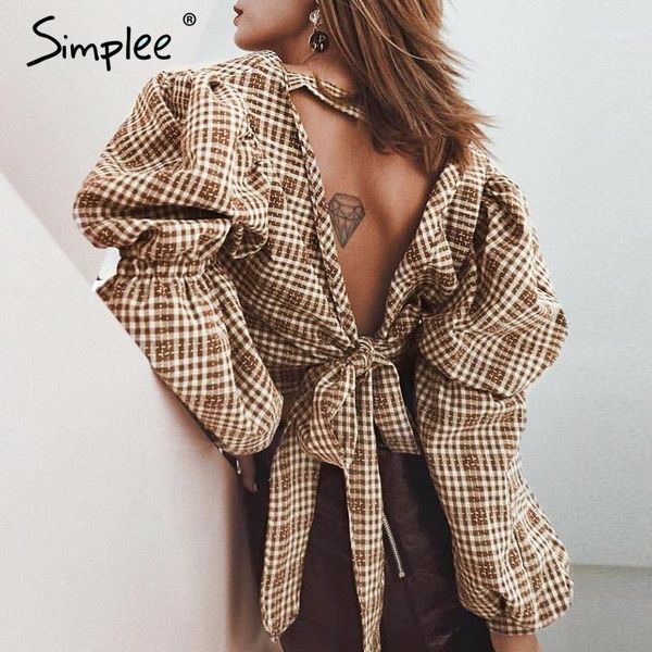 vintage plaid shirt women blouse backless lace up female shirt autumn puff sleeve oversize ladies blouse1, White
vintage plaid shirt women blouse backless lace up female shirt autumn puff sleeve oversize ladies blouse1, White