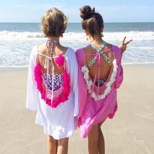 ins backless tassel bikini cover up crochet swimsuit beach dress swimwear women summer ladies cover-ups beachwear pareo, White;black
ins backless tassel bikini cover up crochet swimsuit beach dress swimwear women summer ladies cover-ups beachwear pareo, White;black