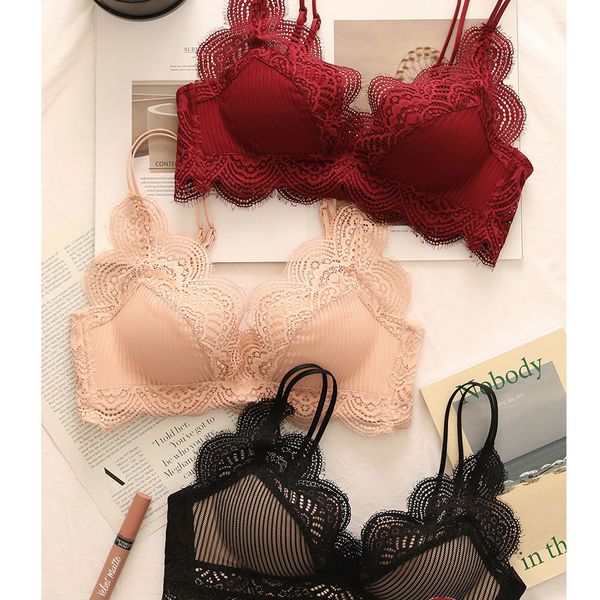 lace women underwear push up stripe small cross thick bras briefs lingerie 3/4 cup bra set panties y200708, Red;black
lace women underwear push up stripe small cross thick bras briefs lingerie 3/4 cup bra set panties y200708, Red;black