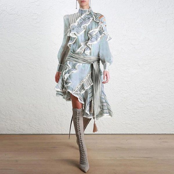runway luxo ruffles dressed in medium long belt female stripy summer party elegant buttons european from vintage 7xrw, Black;gray
runway luxo ruffles dressed in medium long belt female stripy summer party elegant buttons european from vintage 7xrw, Black;gray