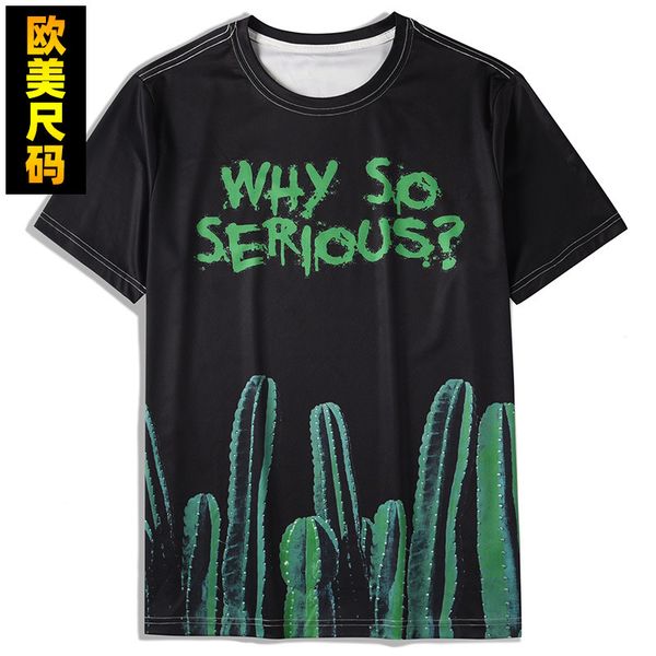 3d digital printing short sleeve cactus smile t-shirt men's top, White;black
3d digital printing short sleeve cactus smile t-shirt men's top, White;black