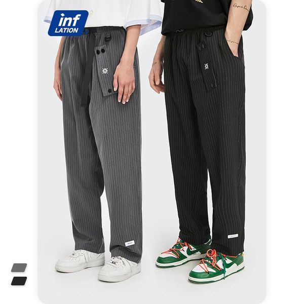 men's pants inflation harajuku stripe straight with belt 2021 spring men casual hip hop mens suit streetwear 3607s21, Black
men's pants inflation harajuku stripe straight with belt 2021 spring men casual hip hop mens suit streetwear 3607s21, Black