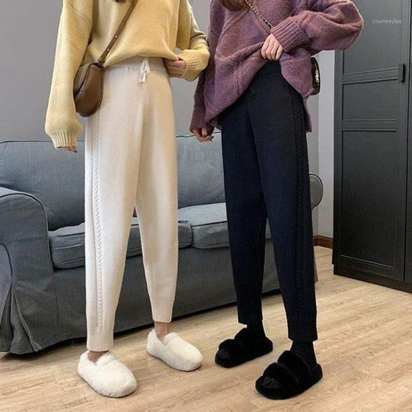 autumn winter knitted harem pants women harajuku style high waist thicken women pants 2020 simple loose female trousers capris1, Black;white
autumn winter knitted harem pants women harajuku style high waist thicken women pants 2020 simple loose female trousers capris1, Black;white