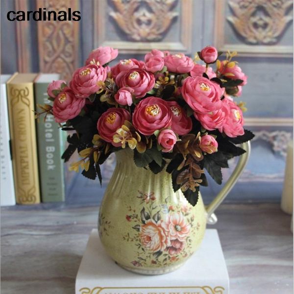 decorative flowers & wreaths 9 heads/1 bundle artificial silk roses flower bride bouquet for christmas home wedding decoration fake plants
decorative flowers & wreaths 9 heads/1 bundle artificial silk roses flower bride bouquet for christmas home wedding decoration fake plants