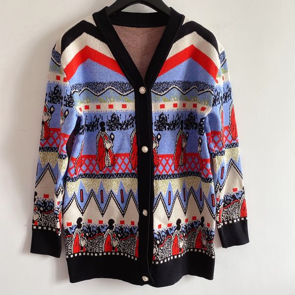 905 2020 brand same style regular v neck long sleeve kint sweater cardigan button flora sweater qian, White
905 2020 brand same style regular v neck long sleeve kint sweater cardigan button flora sweater qian, White