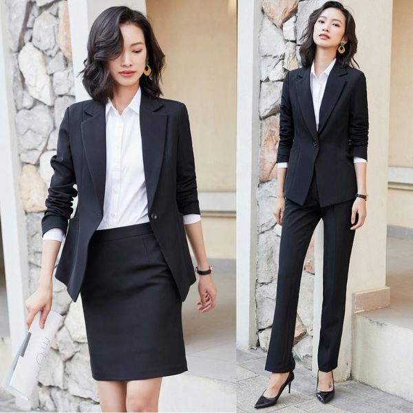ladies black blazer women business suits formal work office uniform style jacket and pant set, White
ladies black blazer women business suits formal work office uniform style jacket and pant set, White