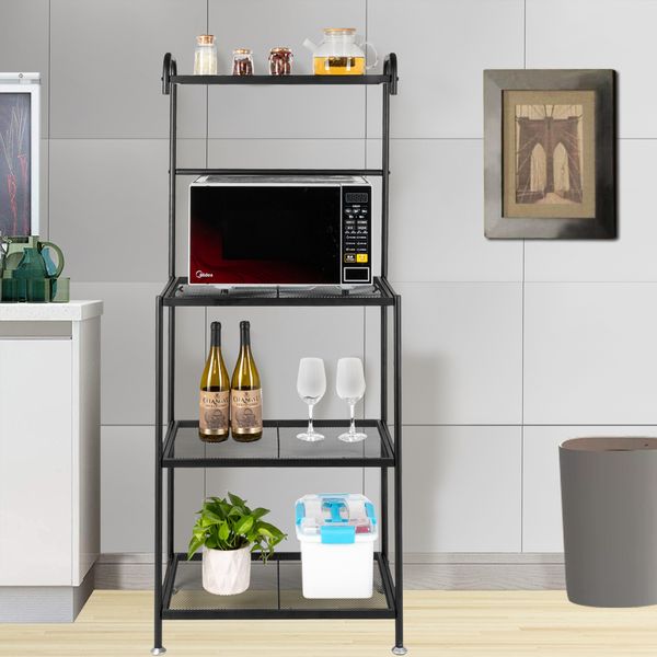 new 4-tier kitchen baker's rack utility storage shelf microwave stand metal organizer wire rack durable black
new 4-tier kitchen baker's rack utility storage shelf microwave stand metal organizer wire rack durable black